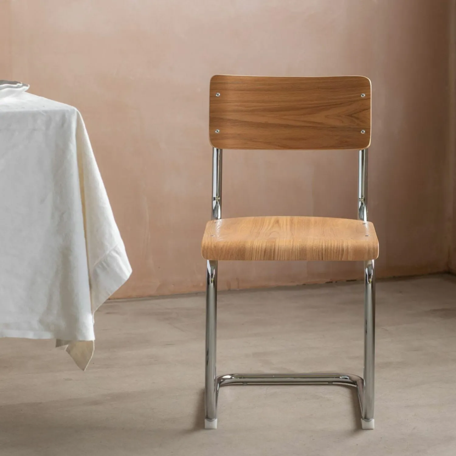 Graham & Green Natural Wood and Metal Dining Chair