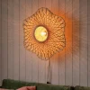 Graham & Green Natural Woven Bamboo Wall Light Medium