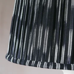 Graham & Green Navy Pleated Ikat Lamp Shades