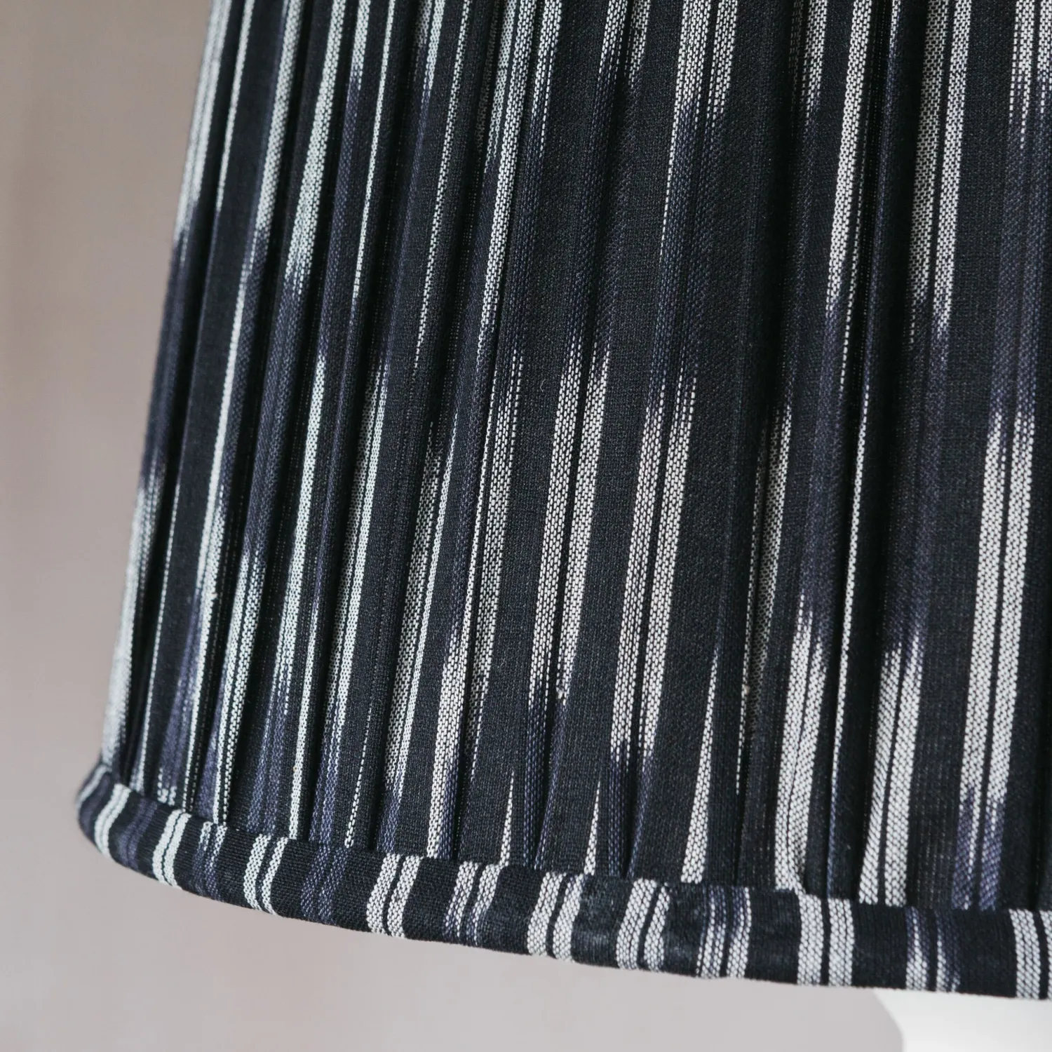 Graham & Green Navy Pleated Ikat Lamp Shades