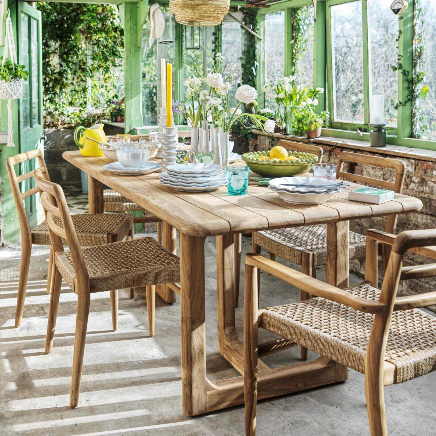 Graham & Green Noa Teak 6 Seater Rectangular Outdoor Dining Table