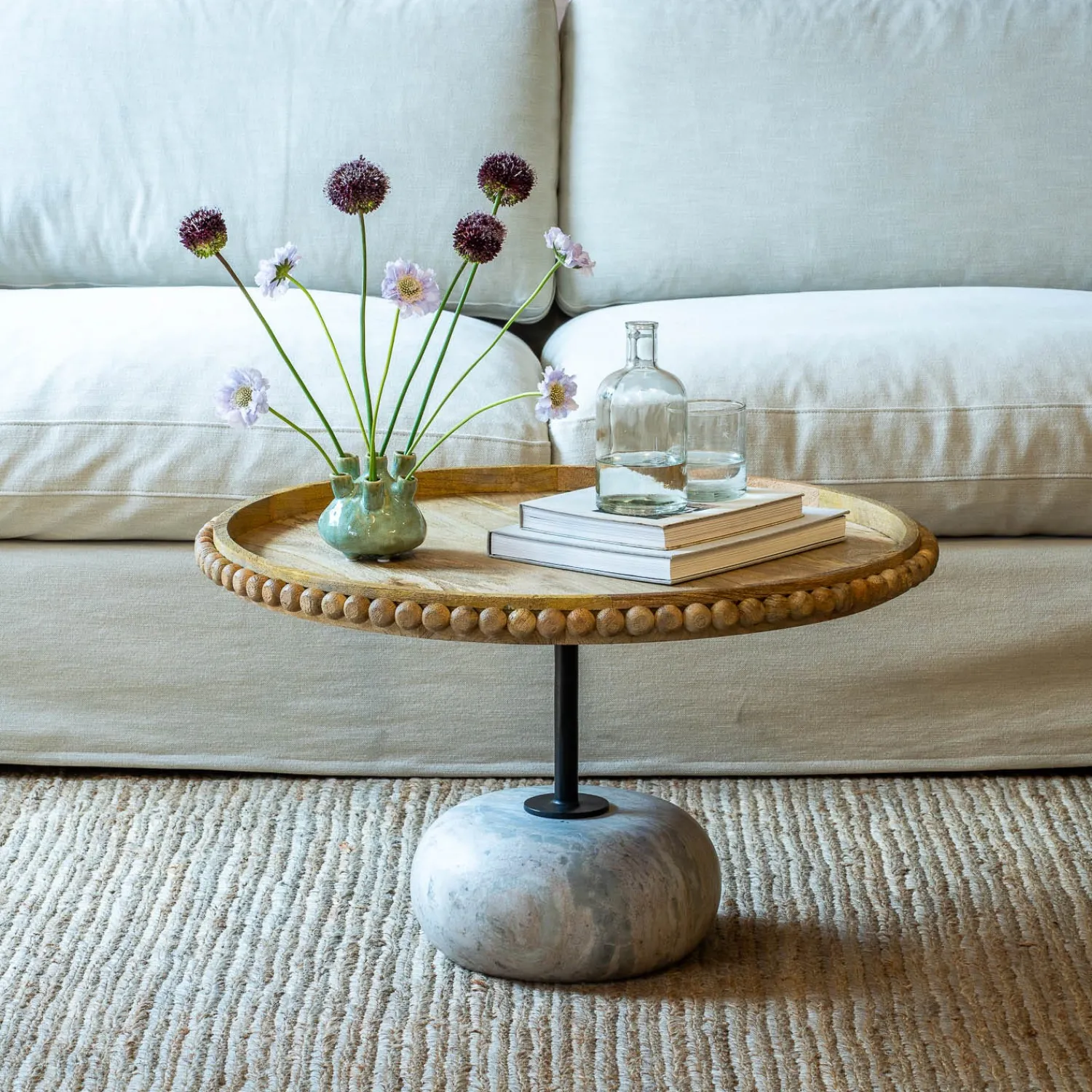 Graham & Green Noland Wood and Marble Coffee Table