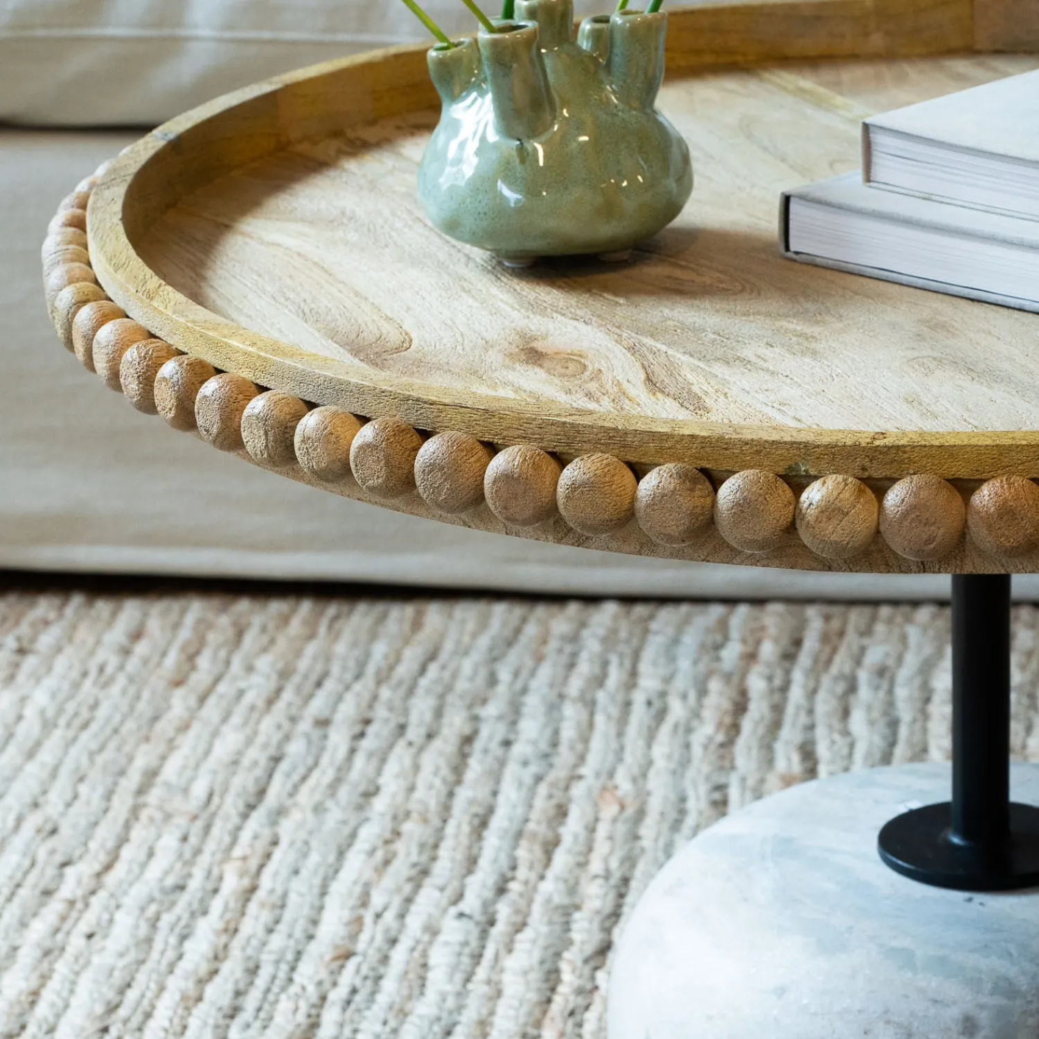 Graham & Green Noland Wood and Marble Coffee Table