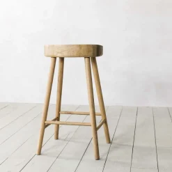 Graham & Green Oak Farmhouse Kitchen Stool