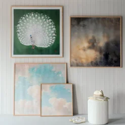Graham & Green Oak Framed Peacock Prints