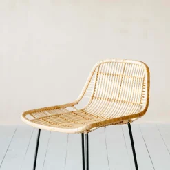 Graham & Green Ola Graphic Weave Rattan Kitchen Stool