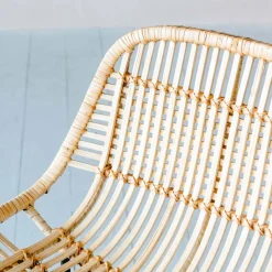 Graham & Green Ola Graphic Weave Rattan Kitchen Stool