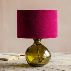 Graham & Green Olive Green Recycled Glass Table Lamp