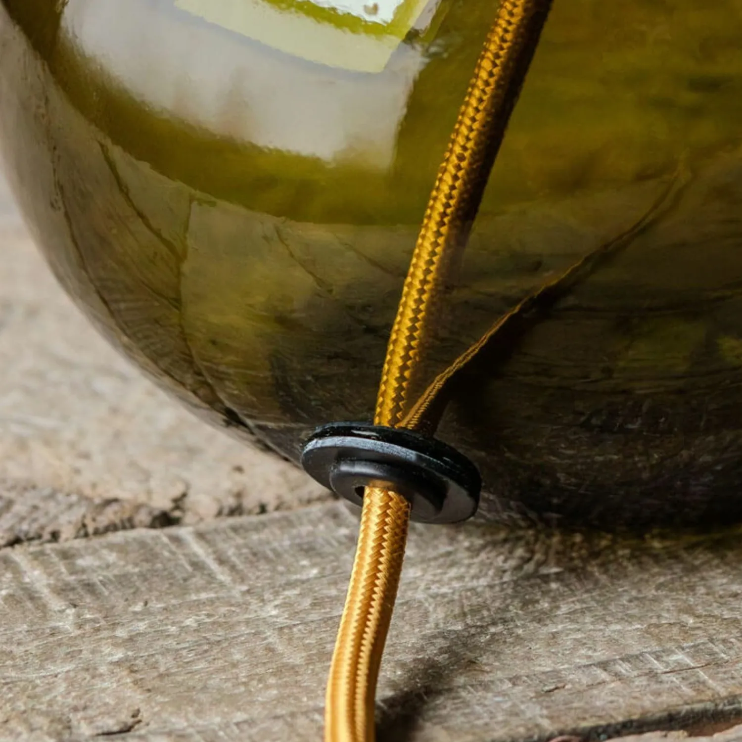 Graham & Green Olive Green Recycled Glass Table Lamp