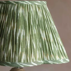 Graham & Green Olive Ikat Scalloped Empire Lamp Shades