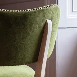 Graham & Green Olive Velvet Upholstered Dining Chair