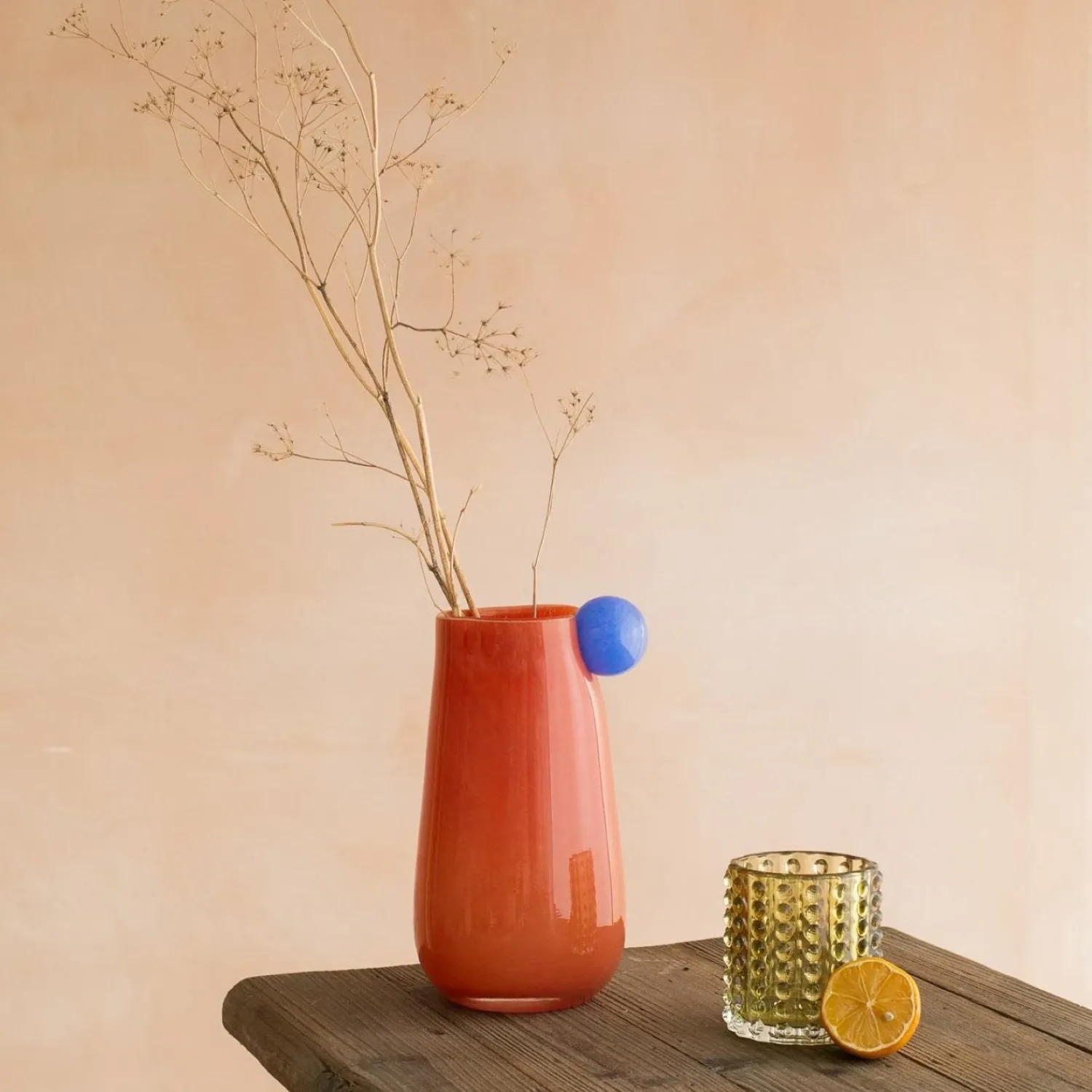 Graham & Green Orange and Blue Medium Bolita Vase