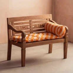 Graham & Green Orange Candy Stripe Bench Seat Pad