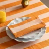 Graham & Green Orange Candy Stripe Napkin