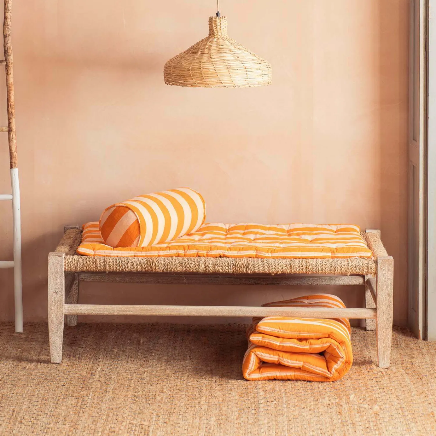 Graham & Green Orange Candy Stripe Small Seat Mat