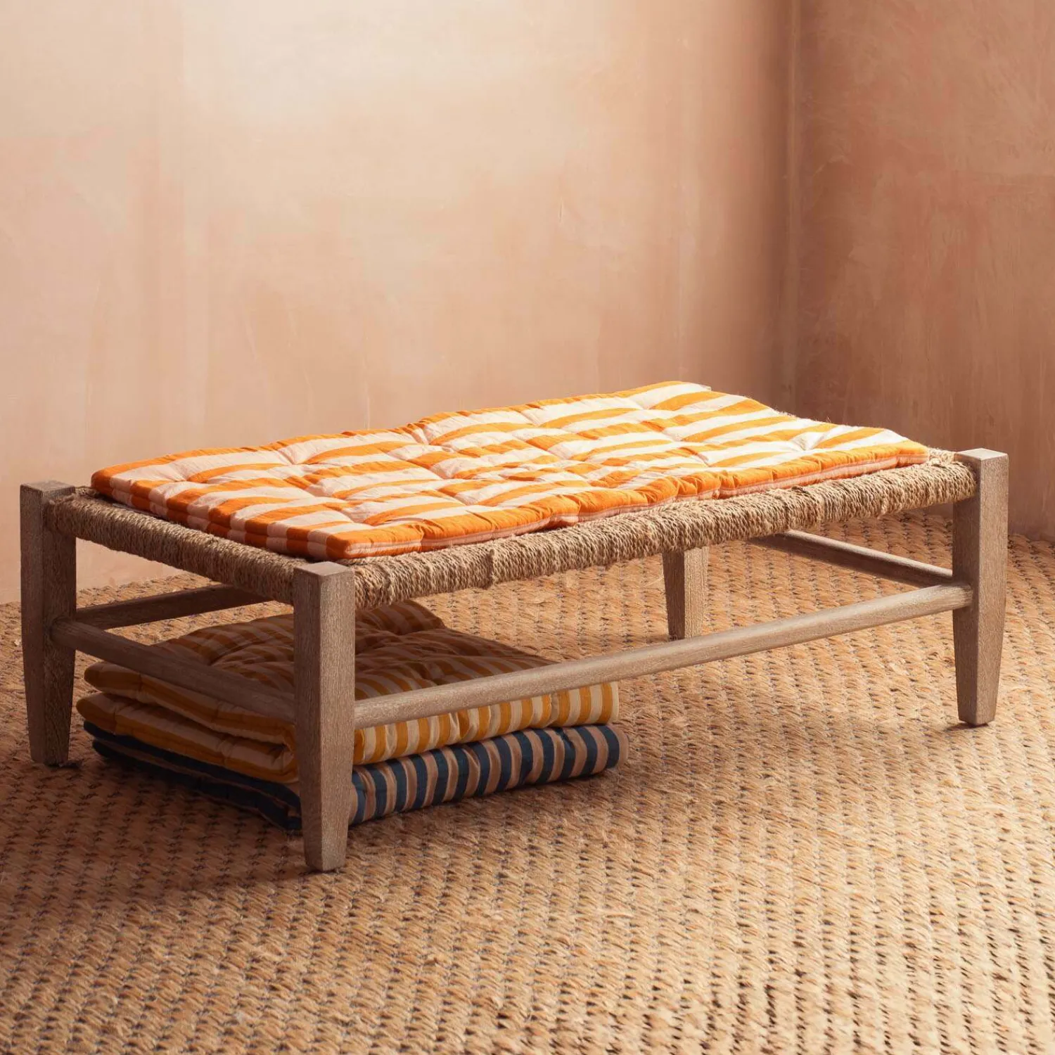 Graham & Green Orange Candy Stripe Small Seat Mat