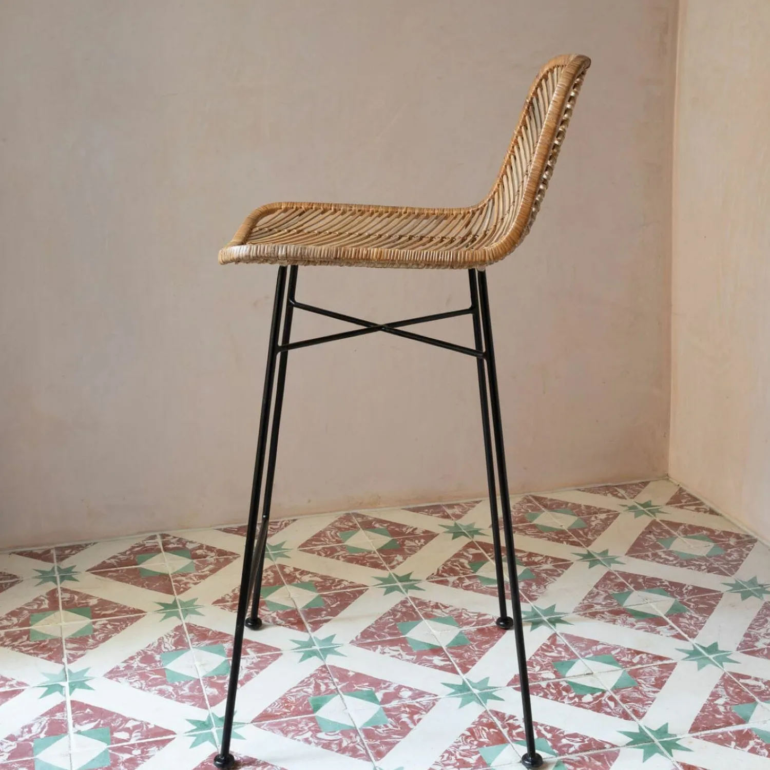 Graham & Green Oslo Natural Kitchen Stool