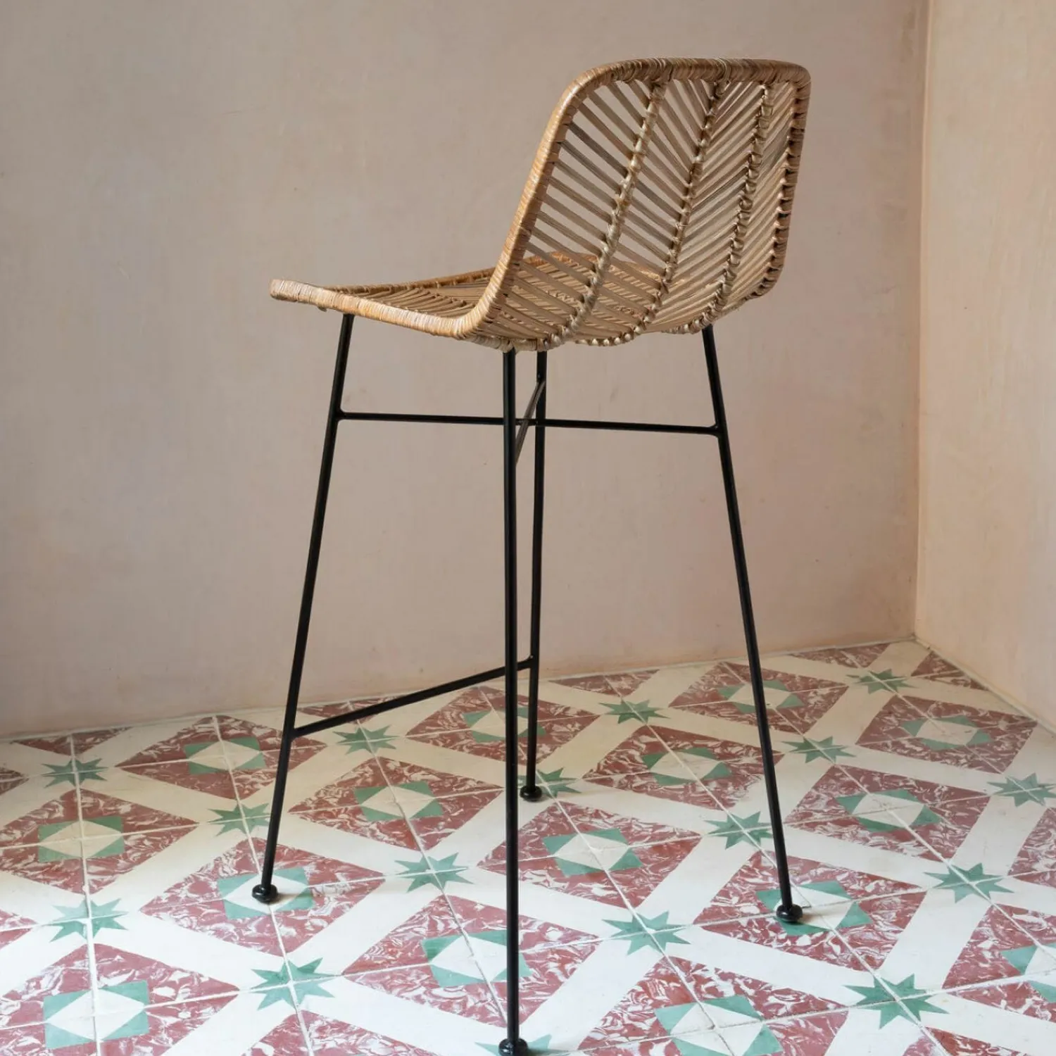 Graham & Green Oslo Natural Kitchen Stool