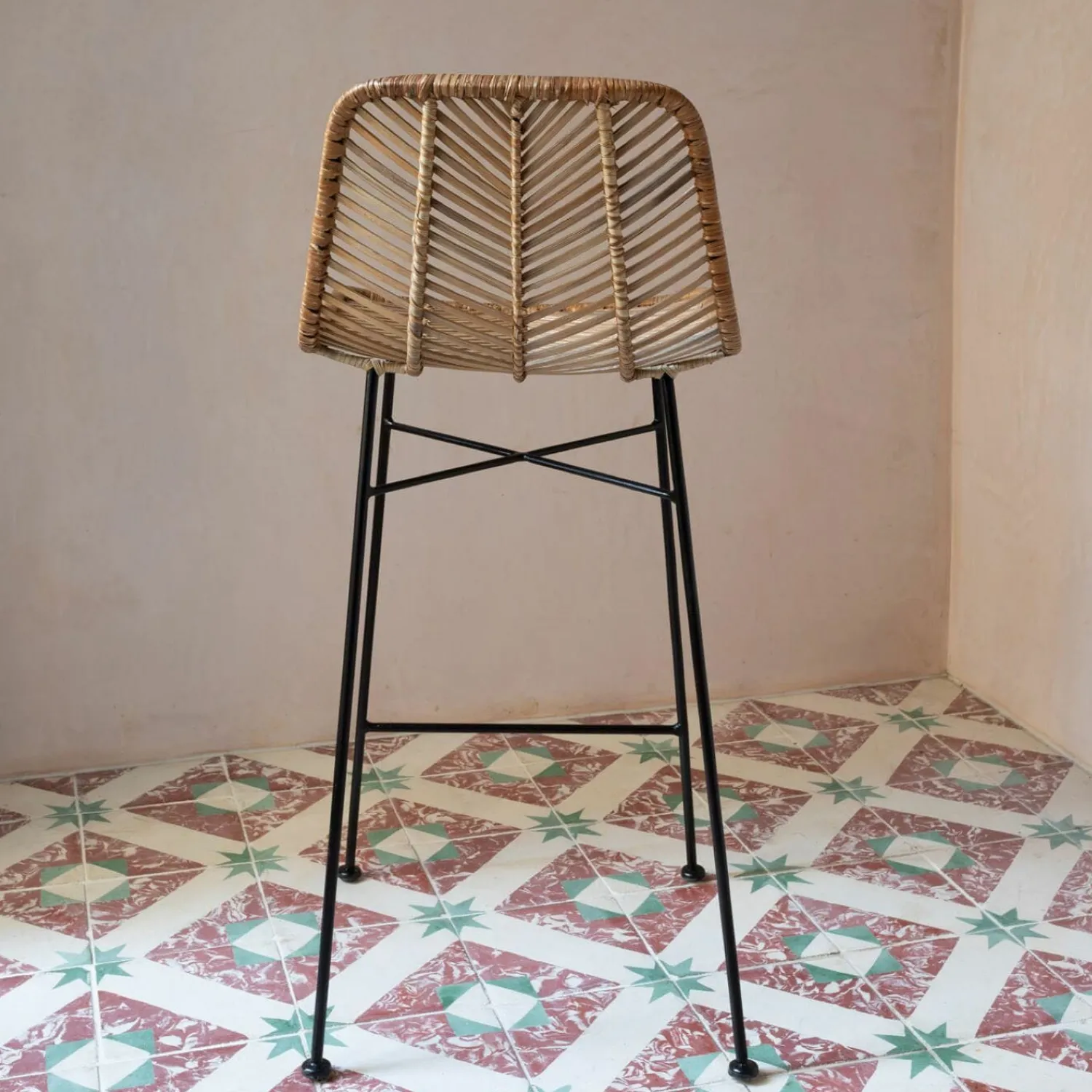 Graham & Green Oslo Natural Kitchen Stool