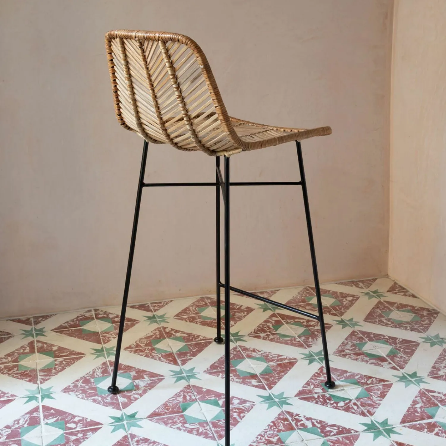 Graham & Green Oslo Natural Kitchen Stool