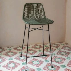 Graham & Green Oslo Olive Green Kitchen Stool