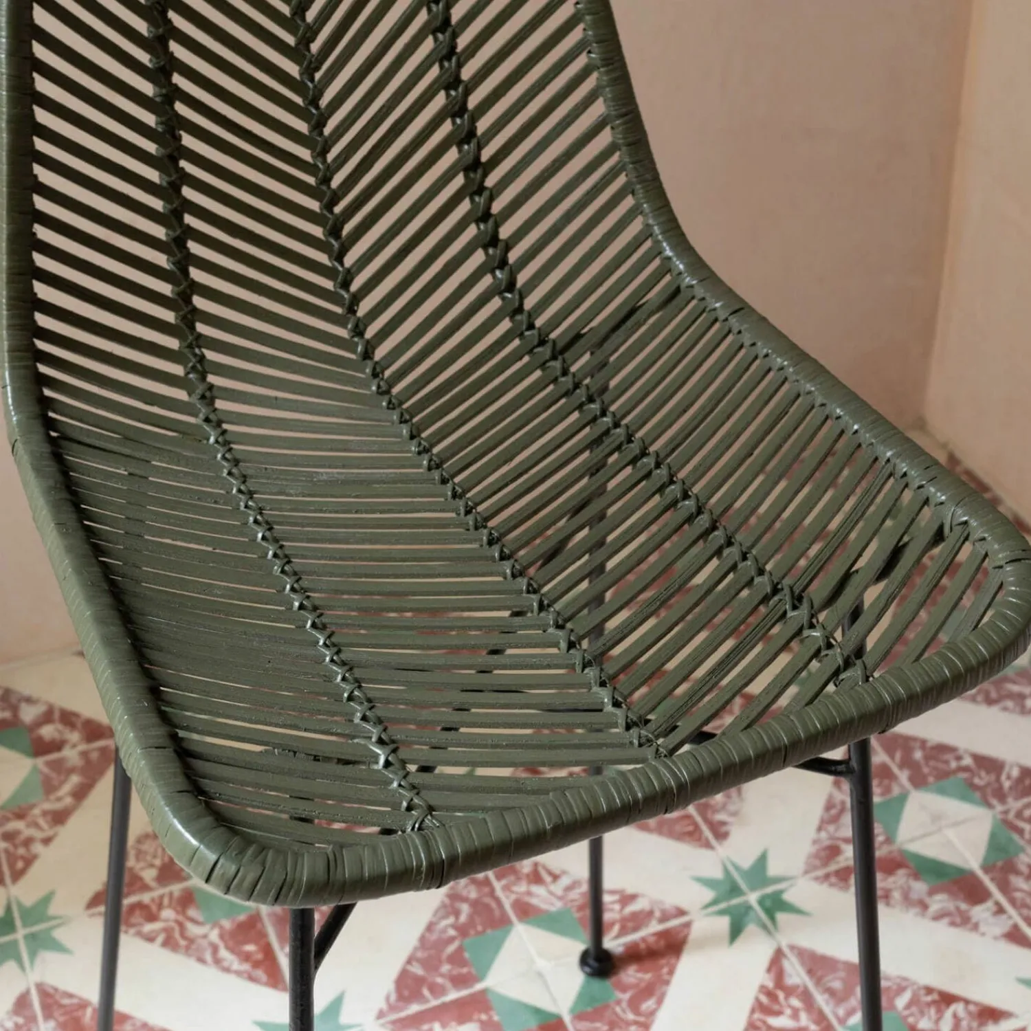 Graham & Green Oslo Olive Green Kitchen Stool