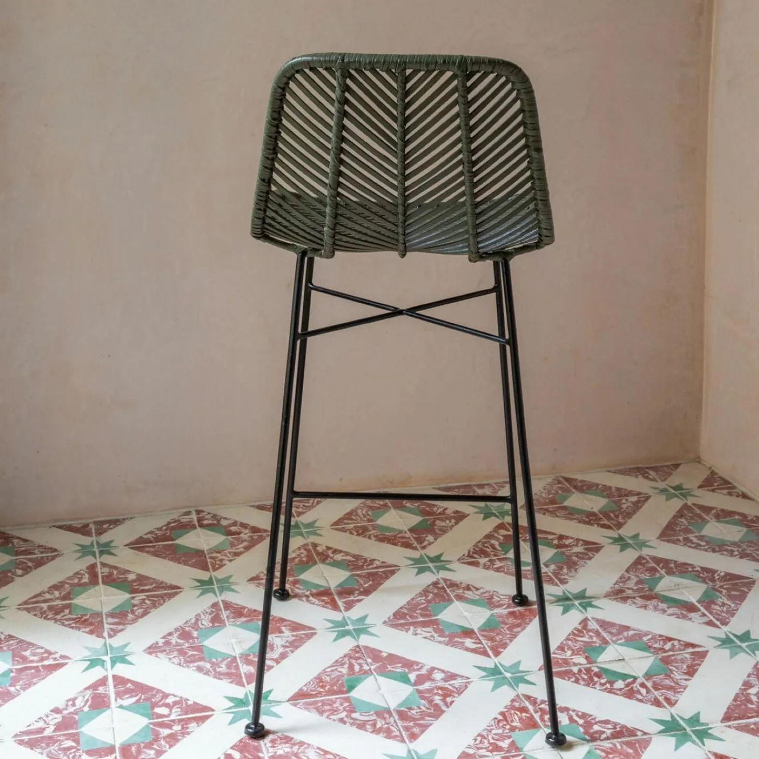 Graham & Green Oslo Olive Green Kitchen Stool