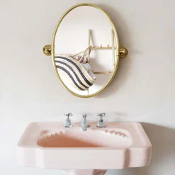 Graham & Green Otto Antique Gold Oval Tilting Mirror