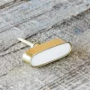 Graham & Green Oval White Marble and Brass Knob