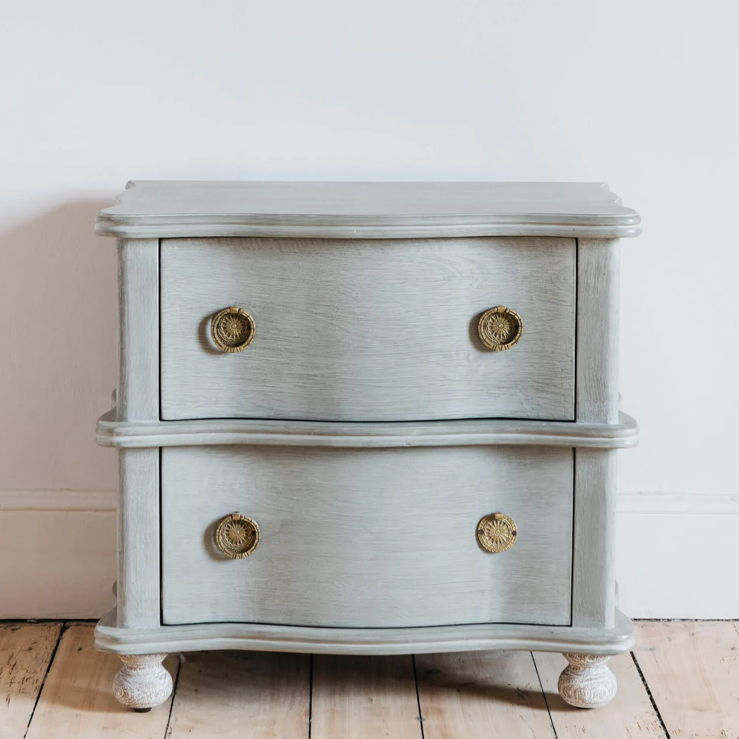 Graham & Green Oyster Two Drawer Bedside Table