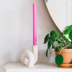Graham & Green Pale Pink Twisted Candle Holder