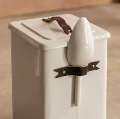 Graham & Green Pet Food Bin with Leather Handle - Medium