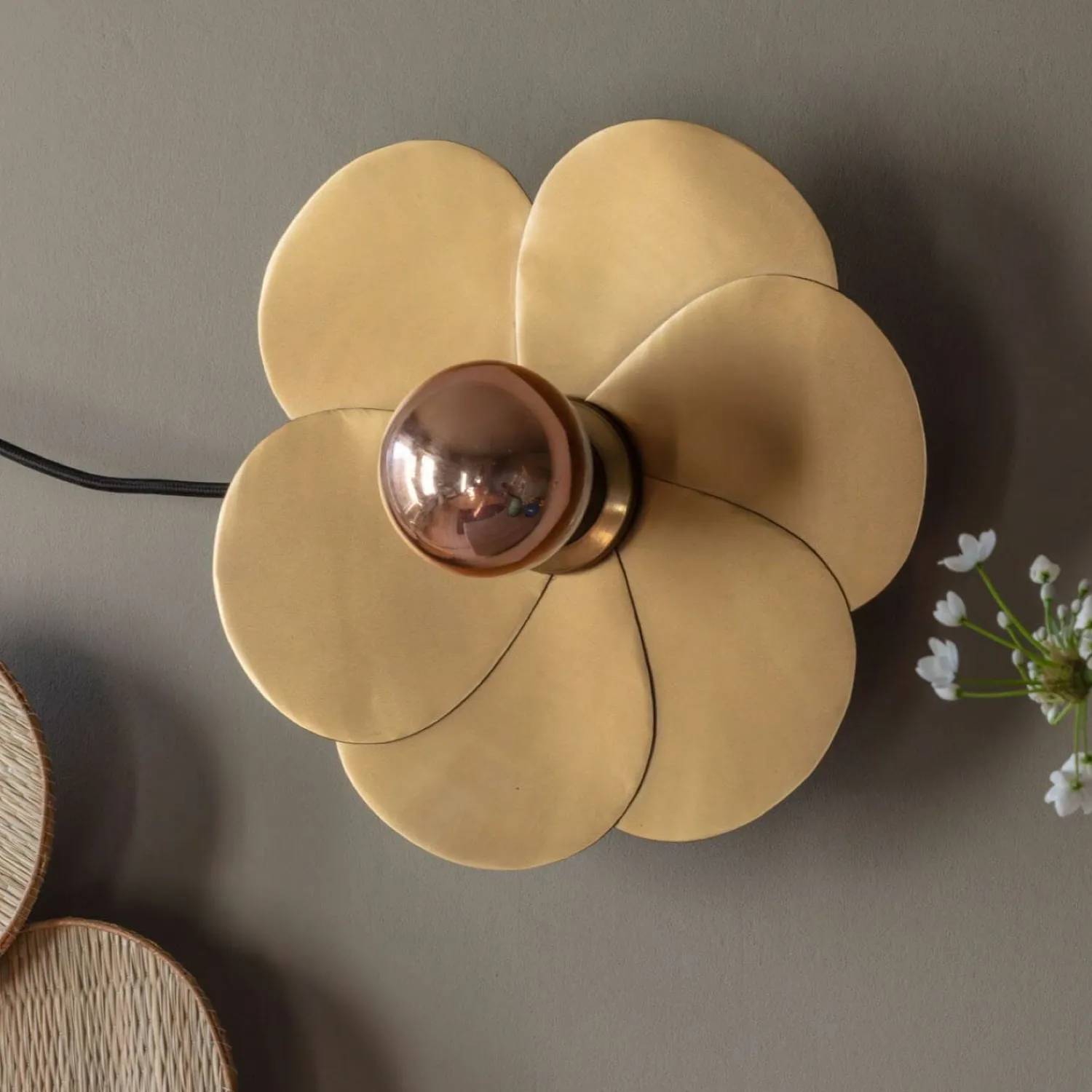 Graham & Green Petal Brass Wall Lamp