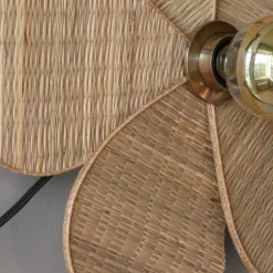 Graham & Green Petal Natural Wicker Wall Lamp