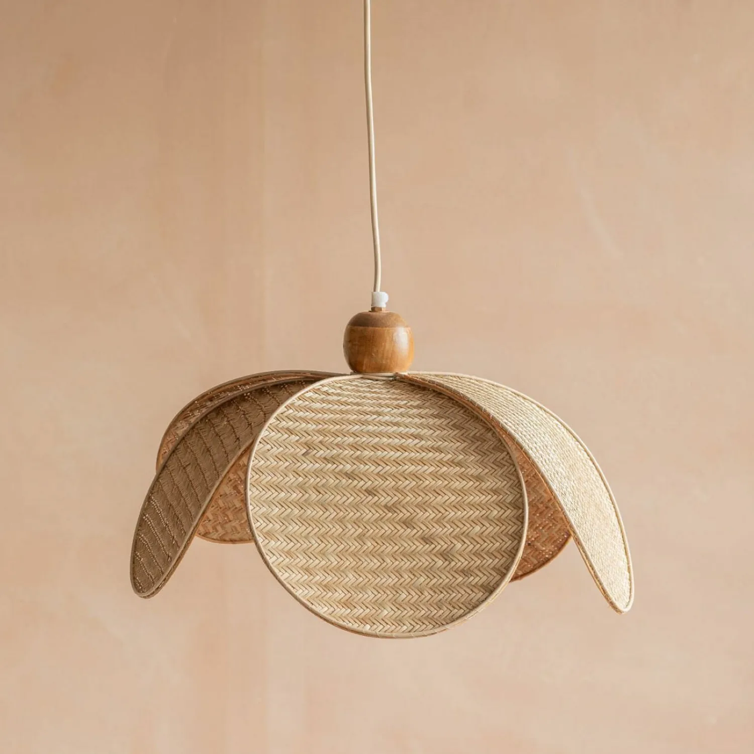 Graham & Green Petal Rattan Pendant Light