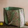 Graham & Green Pink & Green Floral Cotton Tote Bag