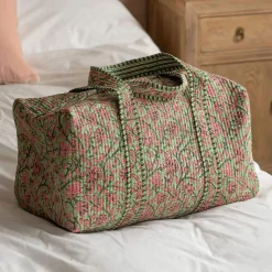 Graham & Green Pink & Green Floral Weekend Bag - Small
