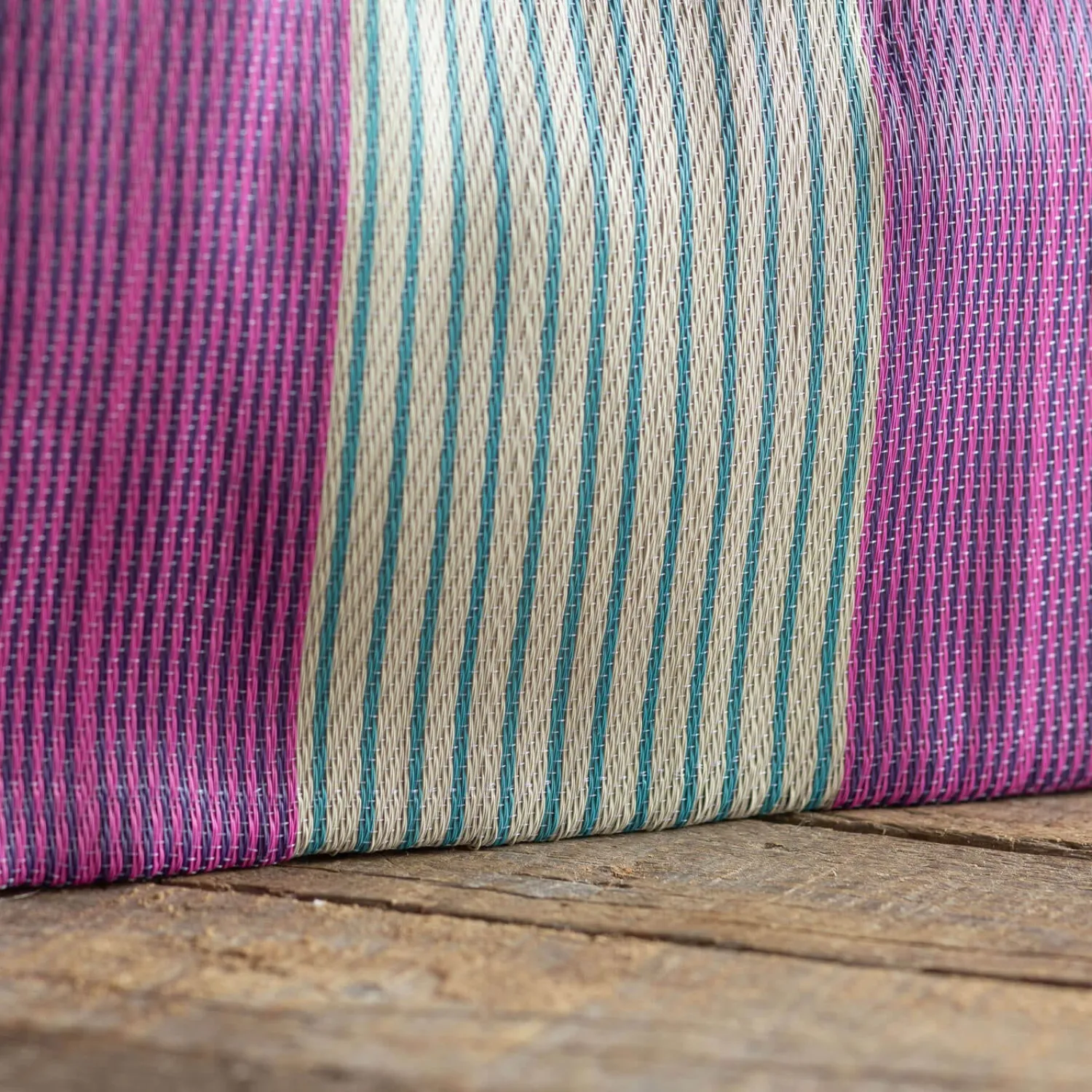 Graham & Green Pink & Purple Stripe Recycled Weekend Bag
