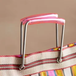 Graham & Green Pink & Yellow Stripe Recycled Shopping Bag