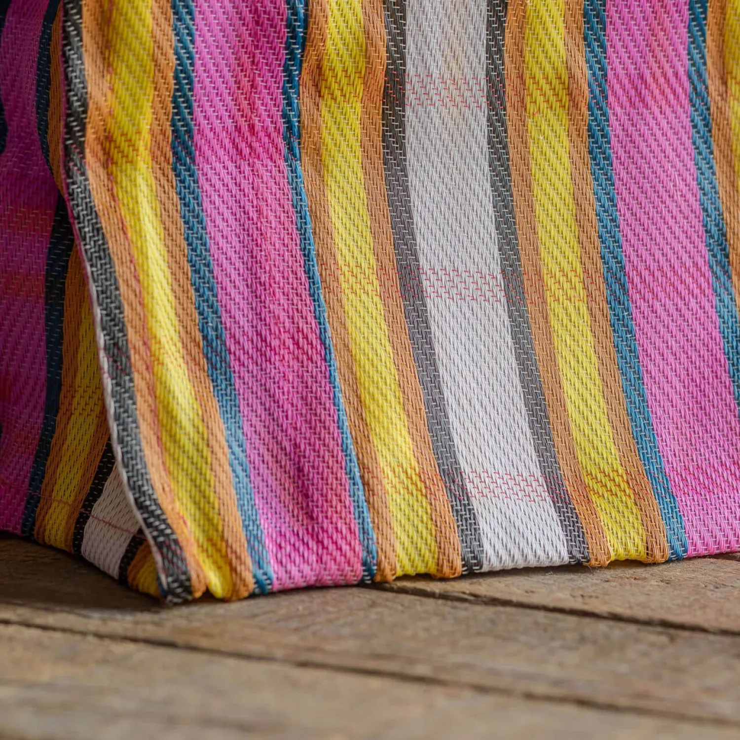 Graham & Green Pink & Yellow Stripe Recycled Shopping Bag