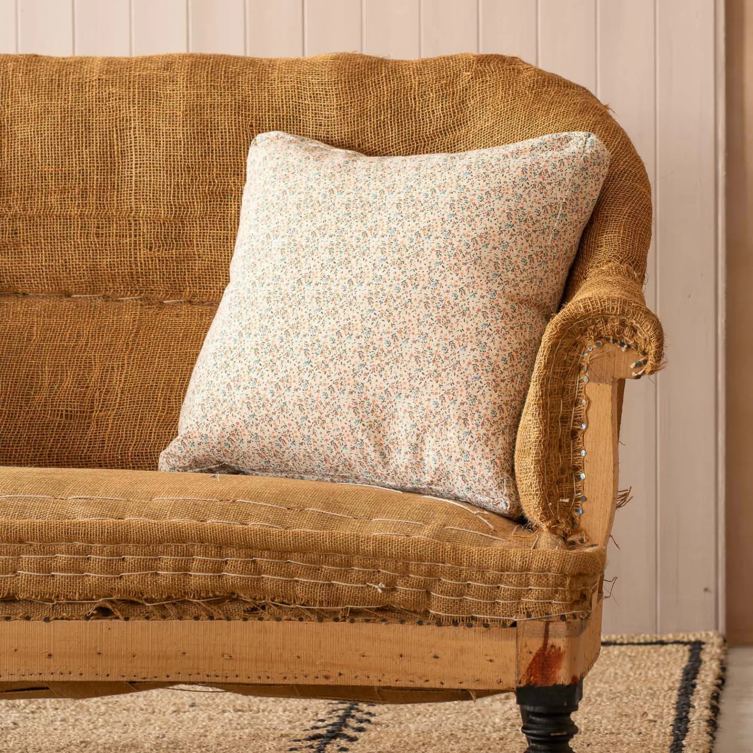 Graham & Green Pink and Blue Floral Square Cushion