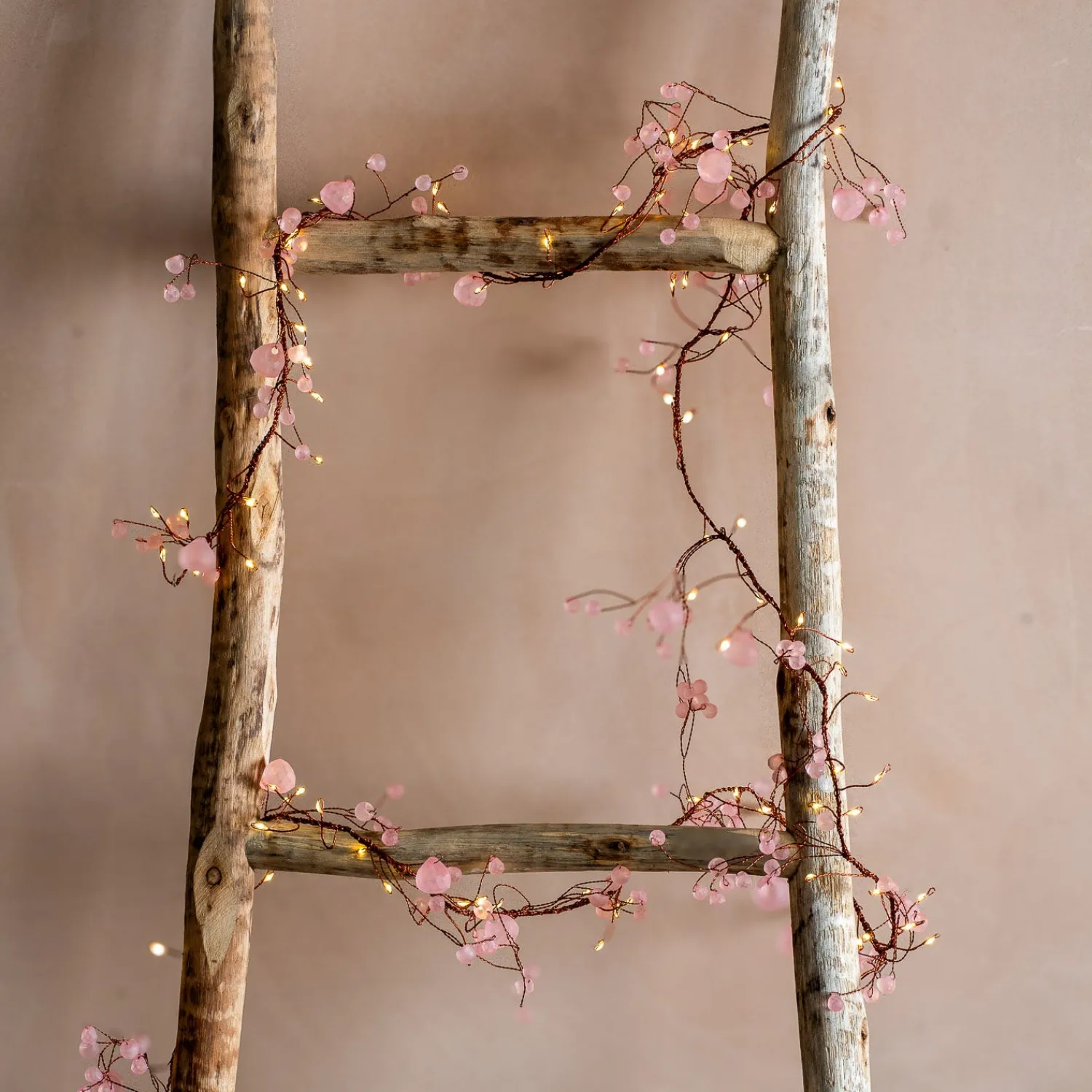 Graham & Green Pink Crystal Blossom String Lights