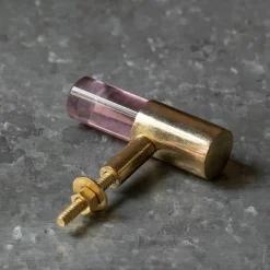Graham & Green Pink Glass and Brass Knob