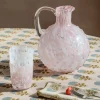 Graham & Green Pink Speckle Glass Pitcher