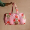 Graham & Green Pink Stripe and Floral Weekend Bag - Large