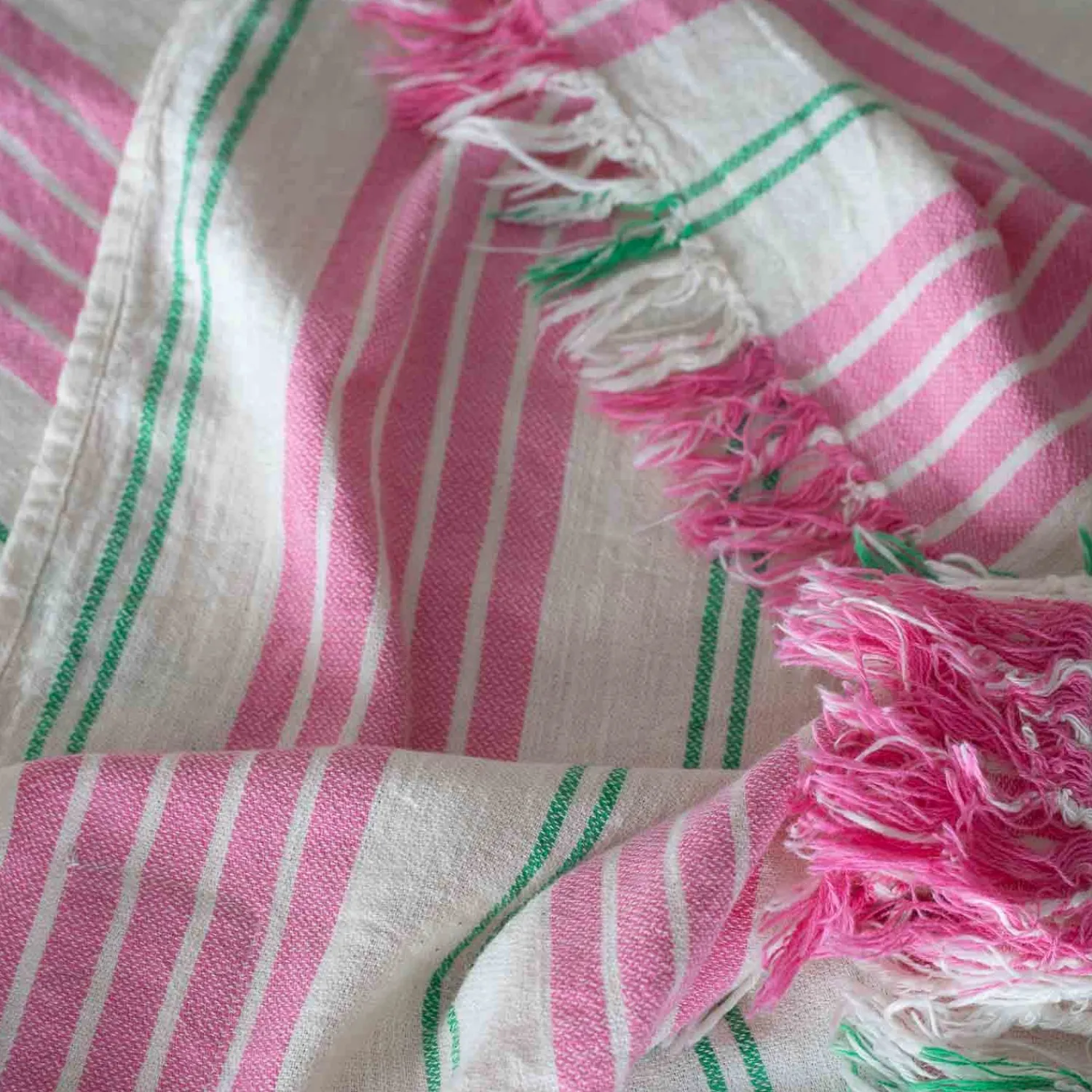 Graham & Green Pink Wide Stripe Turkish Beach Towel Wrap