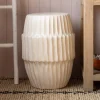 Graham & Green Piped White Ceramic Side Table
