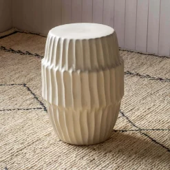 Graham & Green Piped White Ceramic Side Table