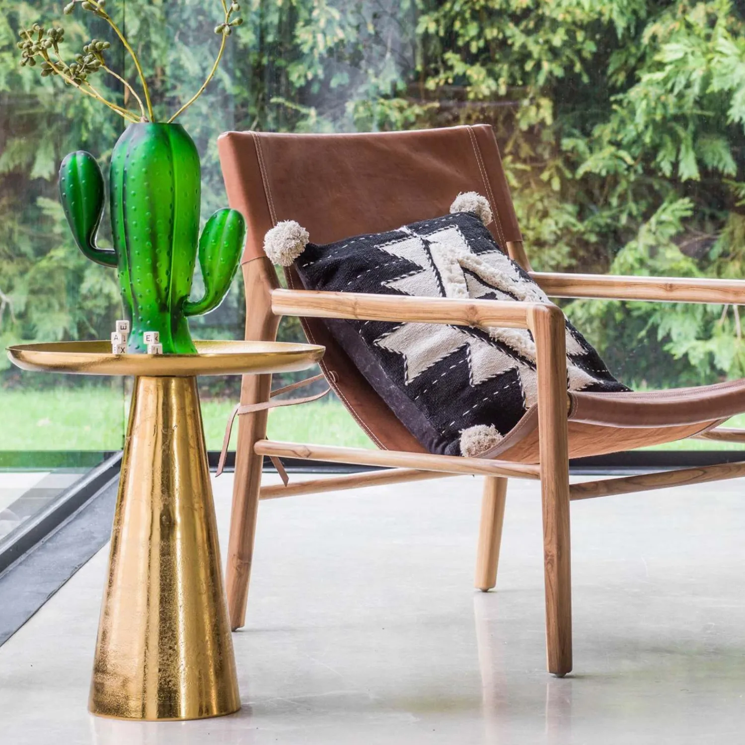 Graham & Green Plateau Brass Side Table