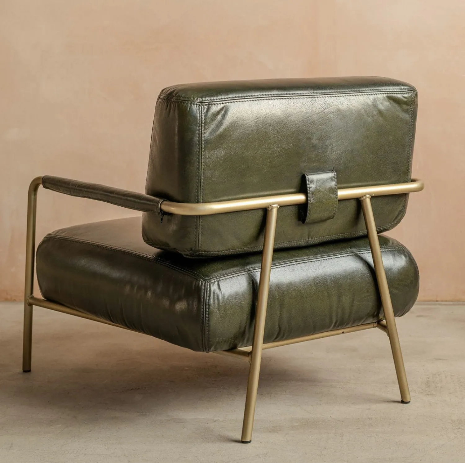 Graham & Green Quinn Dark Green Leather Club Chair